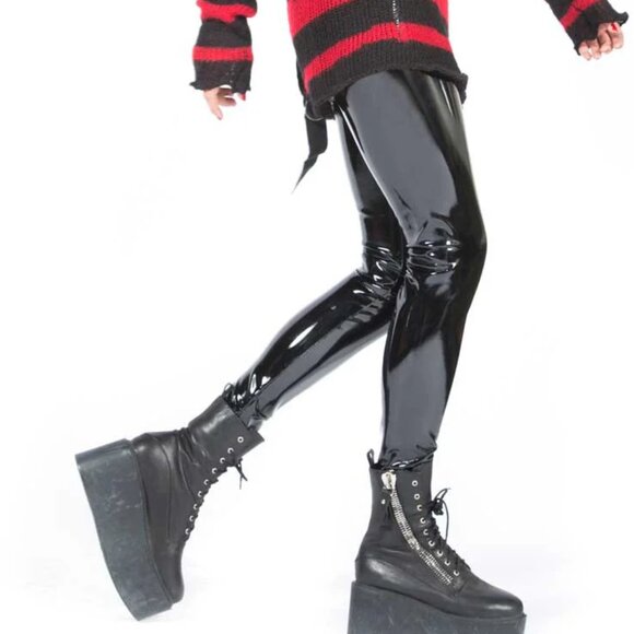 Lip Service 4-Way Stretch PVC Leggings Black Medium - Picture 3 of 3